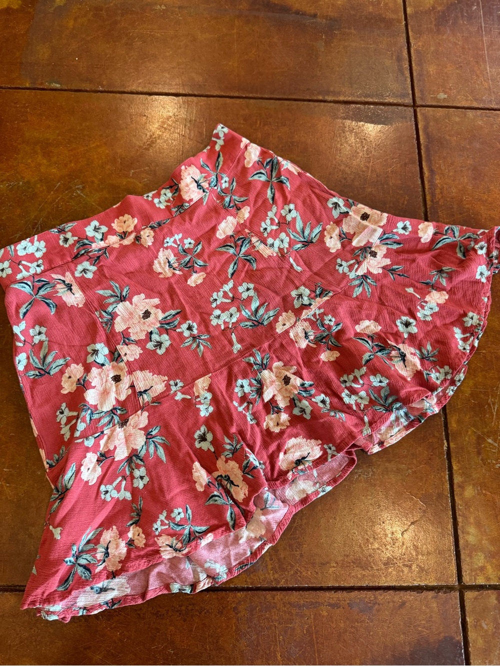 AE Floral Ruffle Mini Skirt
